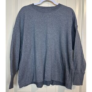 Secret Treasures Long Sleeve raw hem fleece lined oversized sweatshirt sz M